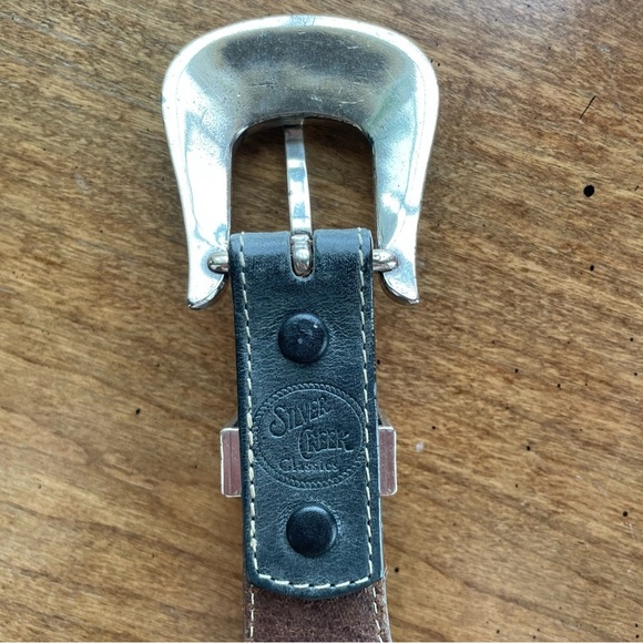 Vintage Buffalo & Indian Head Coin Concho Western Gray & Brown Leather Belt 34" - Picture 14 of 14